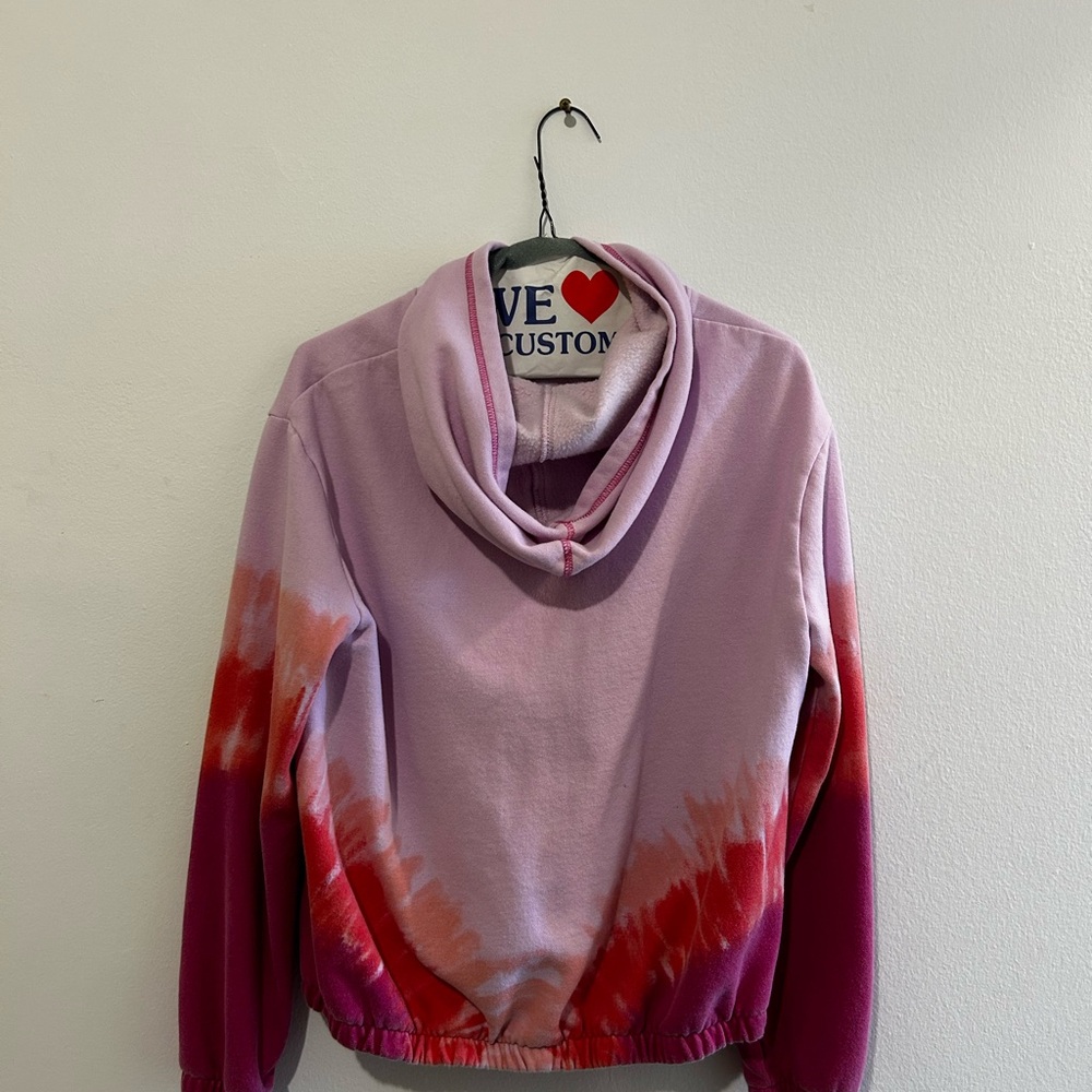Lands' End Women's Tie-Dye Hoodie - Purple and Red